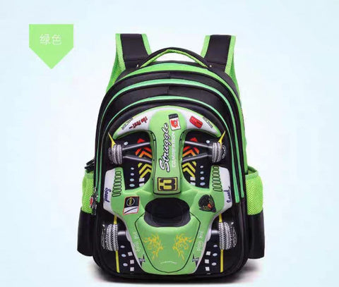 Schoolbag New Car Design | Primary School Backpack for Boys | Durable Children’s Student Bag - Green