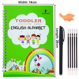 Pack Of 4 Pcs With 5 Refill Copybooks Pen Magic Copy Book Free Wiping Children's Kid Writing Sticker Practice Copybook For Calligraphy