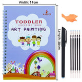 Pack Of 4 Pcs With 5 Refill Copybooks Pen Magic Copy Book Free Wiping Children's Kid Writing Sticker Practice Copybook For Calligraphy