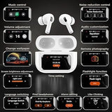AirPods Touch L.C.D A9 White Bluetooth Earbuds Heavy SoundScreen