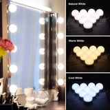 10 Bulb Vanity Mirror LED Light Kit - 3 Modes, USB Operated