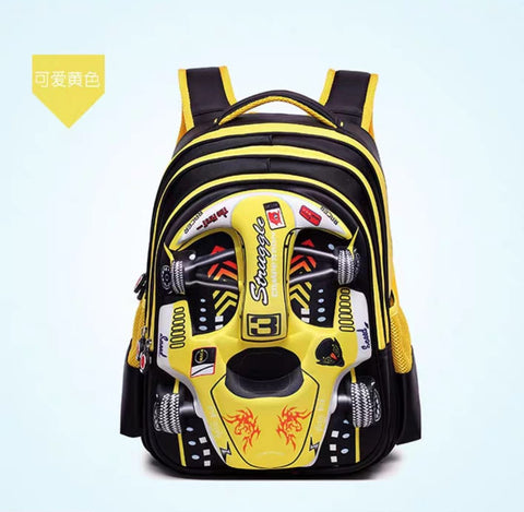 Schoolbag New Car Design | Primary School Backpack for Boys | Durable Children’s Student Bag - Yellow
