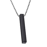 Pack Of 2  Boys Bar Necklace Materials Stainless Steel
