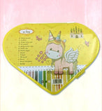 90 Pcs Heart Shape Colour Kit Painting Set For Kids With Colour Pencils Crayons And Art Accessories (Random Characters)