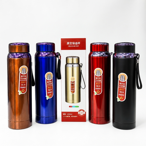 Stainless Steel Water Bottle Vacuum Flask 1000ML - Drinkware Product Designed For Hydration And Daily Beverage Routine (Random Color)