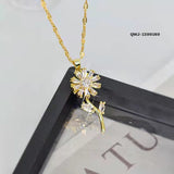 Flower Rotation Pendant Necklace – Golden | Premium China Quality
