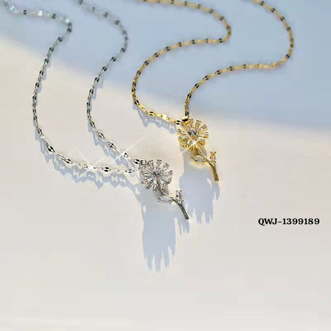 Flower Rotation Pendant Necklace – Golden | Premium China Quality