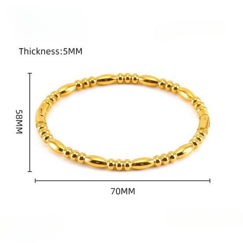 Filled Dots Bambo Korean Bangle - Jewelry Product Designed For Wrist Wear And Daily Ornament Routine