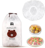 Combo Deal Disposable Food Cover Plastic Wrap 100 Pcs + 2 Pcs Dishwashing Rug | Reusable elastic food storage covers &amp; Metal Wire Dish Washing Rugs For Kitchen