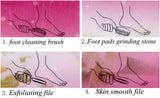 4 In 1 Foot Scrubber | Multi Use Pedicure Paddle Brush – 4 Step Pedicure Cleanse, Scrub, File And Buff (random Color)