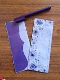 Premium Purple Floral Eidi Envelopes for Weddings & Engagements (15 Pieces) – Elegant Card Cash Pack