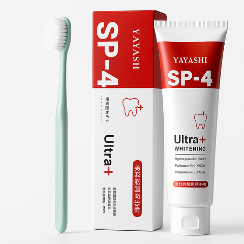 Yayashi Sp-4 Ultra Whitening Toothpaste Probiotic Stain Remover 120Gm /Nano Toothbrush Protects Gums Freshens Breath, for Everyone - Pack Of 2
