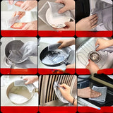 Combo Deal Disposable Food Cover Plastic Wrap 100 Pcs + 2 Pcs Dishwashing Rug | Reusable elastic food storage covers &amp; Metal Wire Dish Washing Rugs For Kitchen