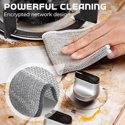 Dish washing Cleaning cloth | Wire Dish washing Rugs for Wet and Dry, Metal Wire Dish Towels for Kitchen, Dishes - 1 pcs