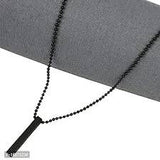Pack Of 2  Boys Bar Necklace Materials Stainless Steel - Black