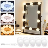 10 Bulb Vanity Mirror LED Light Kit - 3 Modes, USB Operated