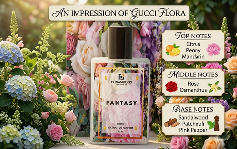 Fantasy – Impression of Gucci Flora Gorgeous Gardenia | Floral Sweet Gourmand Extrait de Parfum for Women | 50ml with Premium Box & Carry Bag