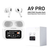 AirPods Touch L.C.D A9 White Bluetooth Earbuds Heavy SoundScreen