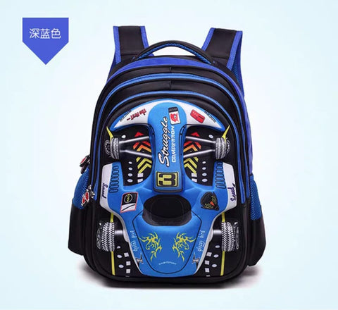 Schoolbag New Car Design | Primary School Backpack for Boys | Durable Children’s Student Bag - Blue