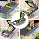 Multi-function Vegetable Cutter & Slicer with Storage Container