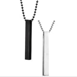 Pack Of 2  Boys Bar Necklace Materials Stainless Steel