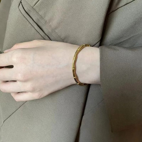 Bamboo Trending Korean Bangle - Jewelry Product Designed For Wrist Wear And Daily Ornament Routine