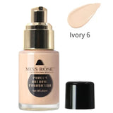Miss Rose Purely Natural Liquid Foundation – Professional Long-Lasting Make-Up for Flawless Coverage, Lightweight, Breathable, Smooth Finish, All Skin Types - 30 ML | Foundation - Ivory 6